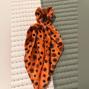 Halloween Orange with Black Spider Webs and Pumpkins